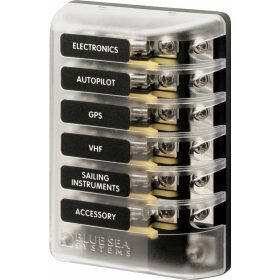 Blue Sea Systems Fuse Block 3AG 6circuit with ground
