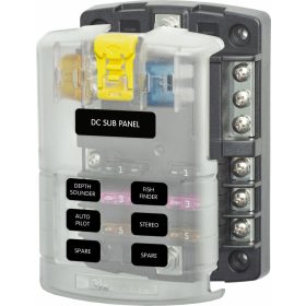   Blue Sea Systems Fuse Block ST-Blade 6 Circuits with Grounding/cvr