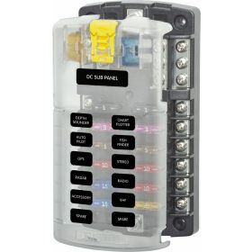   Blue Sea Systems Fuse Block ST-Blade 12 Circuits with Grounding/cvr