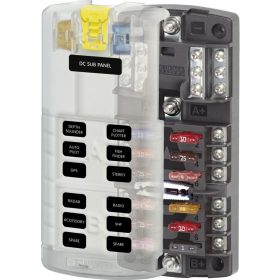   Blue Sea Systems Fuse Block ST-Blade Dual12 with Grounding/cvr