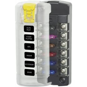   Blue Sea Systems Fuse Block ST-Blade 6 Circuits Independent with Cover