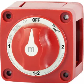 Picture 1/5 - Blue Sea Systems Switch Battery m-Series Selector 4 Position Red