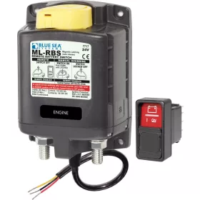 Picture 1/2 - Blue Sea Systems Solenoid ML 24V RBS SPST With Manual Control 2 (incl 2145-BSS Sw