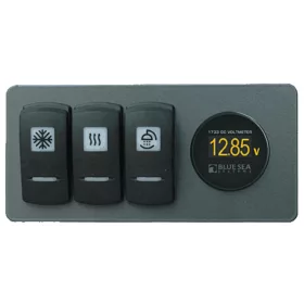 Philippi Watertight panel with 3 circuit breakers 10 A and voltmeter MVD incl. gasket - STV 714