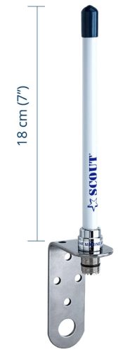 Scout KM-10 VHF fiberglass antenna 0,18 m (7″) length – complete set, (VHF üvegszálas antenna – teljes készlet)